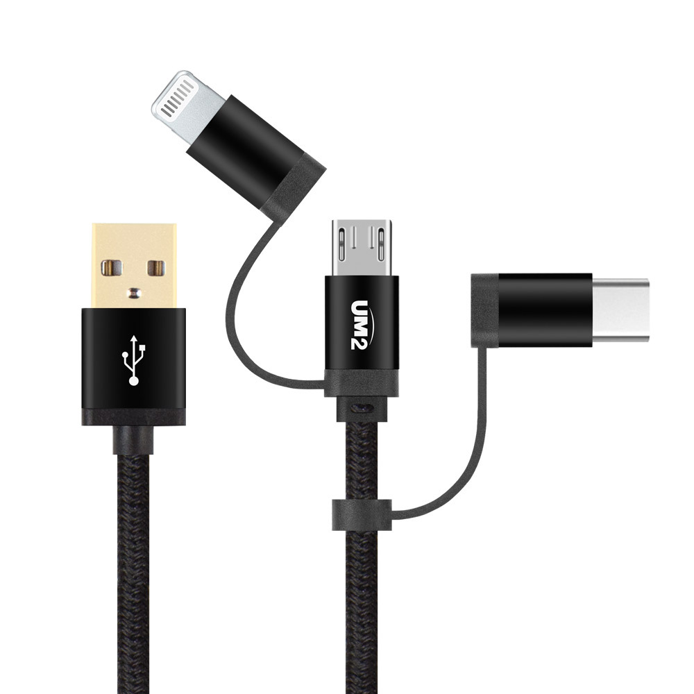 UM2 3in1 케이블 MFI 인증 (1.2M) 판촉물 제작 대량 구매 기념품 맞춤 주문 인쇄 도매